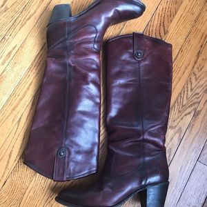 Frye Oxblood Jackie Button Boots